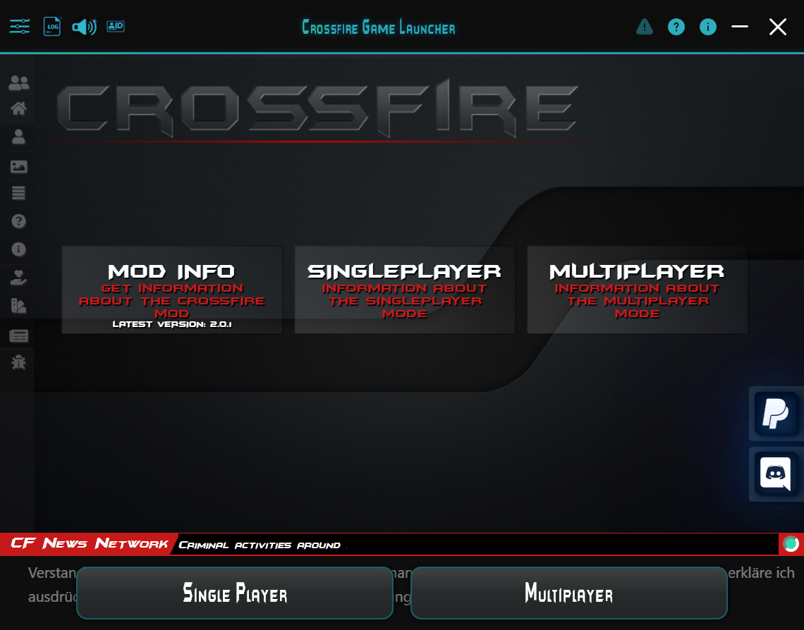 Main screen in the Petrol theme.